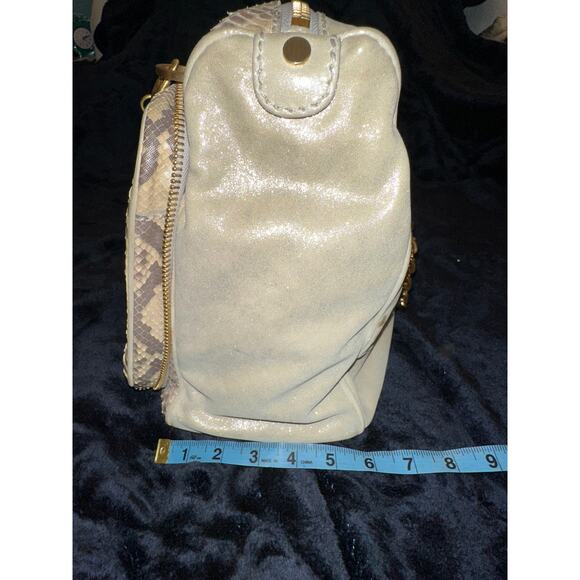 VINTAGE ONE OF A KIND JIMMY CHOO LARGE PYTHON & LEATHER BAG -TONS OF POCKETS! - Picture 7 of 13